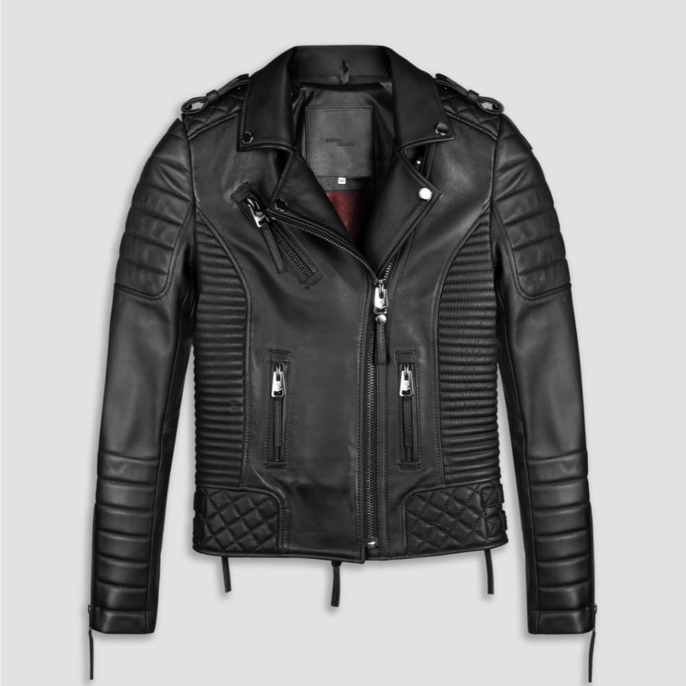 NWOT Kay Michaels: Union Jack Leather Jacket unisex